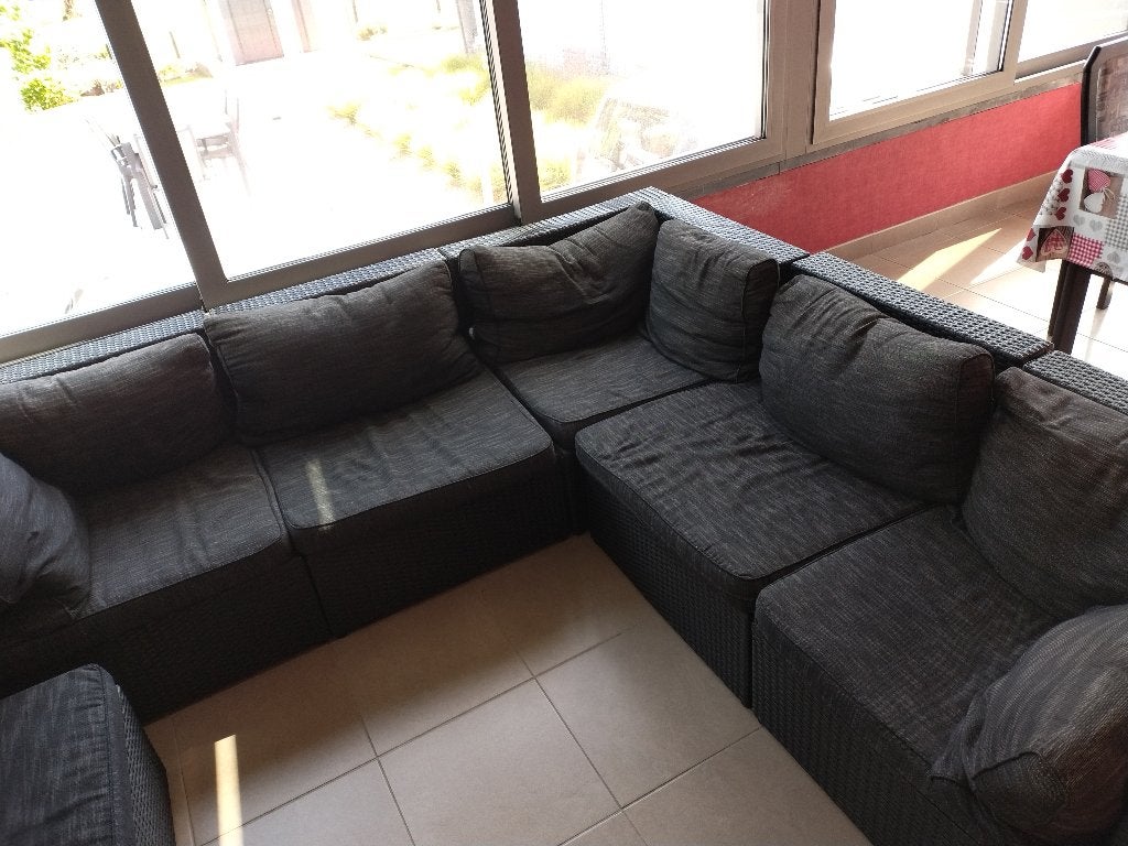 Rotan loungeset, Tuin en Terras, Ophalen, 5 zitplaatsen, Gebruikt, Rotan