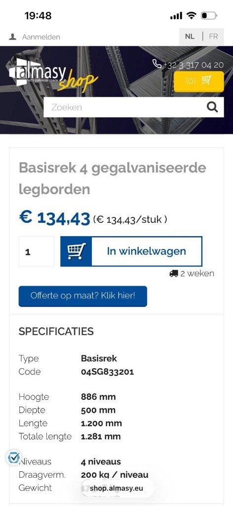 Almasy Stelling rek, Ophalen