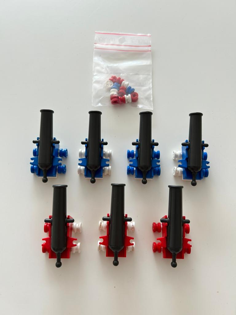 Lot de canons Lego rouge/bleu, Lego, Briques en vrac, Complet, Envoi