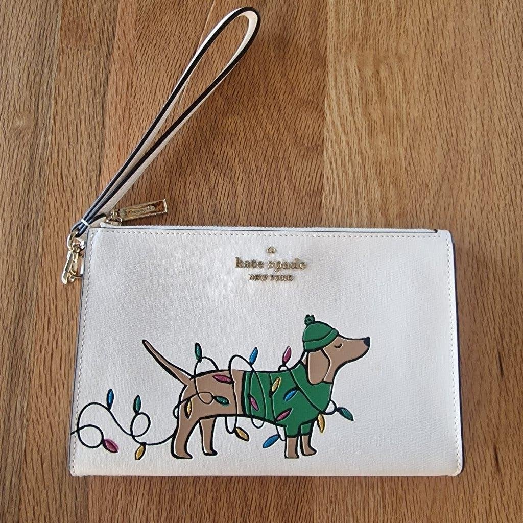 Kate Spade Clutch Dachshund Wristlet Christmas, Handtassen en Accessoires, Tassen | Damestassen, Ophalen of Verzenden, Nieuw, Avondtasje