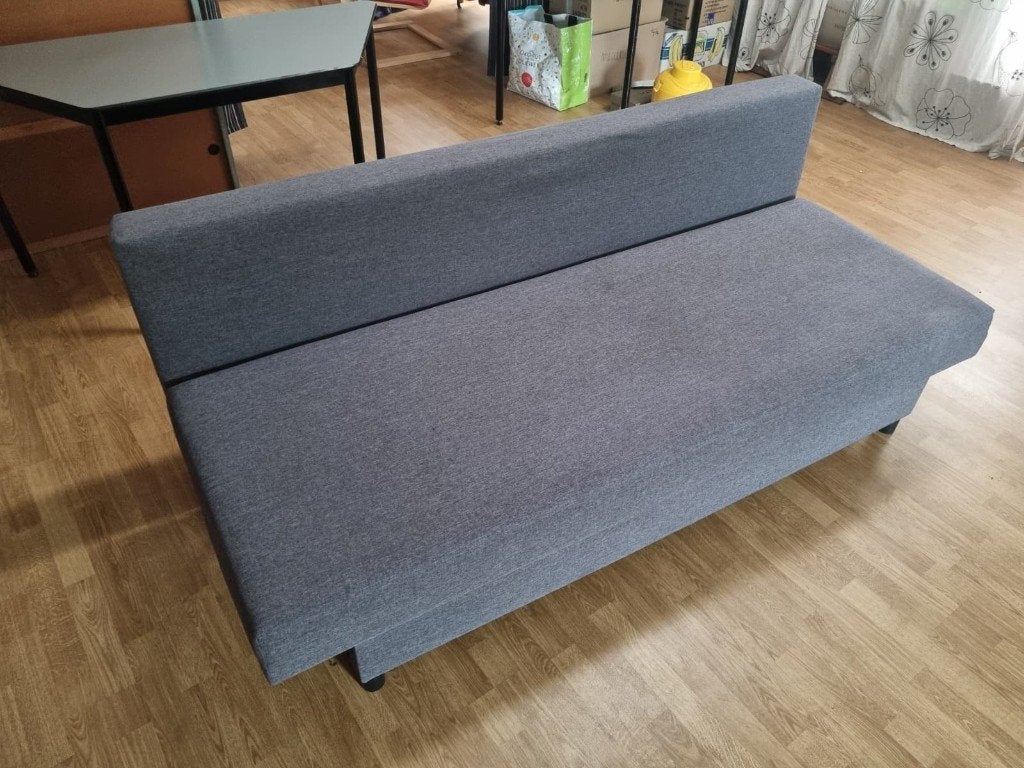 Slaapbank met opbergruimte, Huis en Inrichting, Slaapkamer | Slaapbanken, Ophalen, 190 cm of minder, Zo goed als nieuw, Grijs