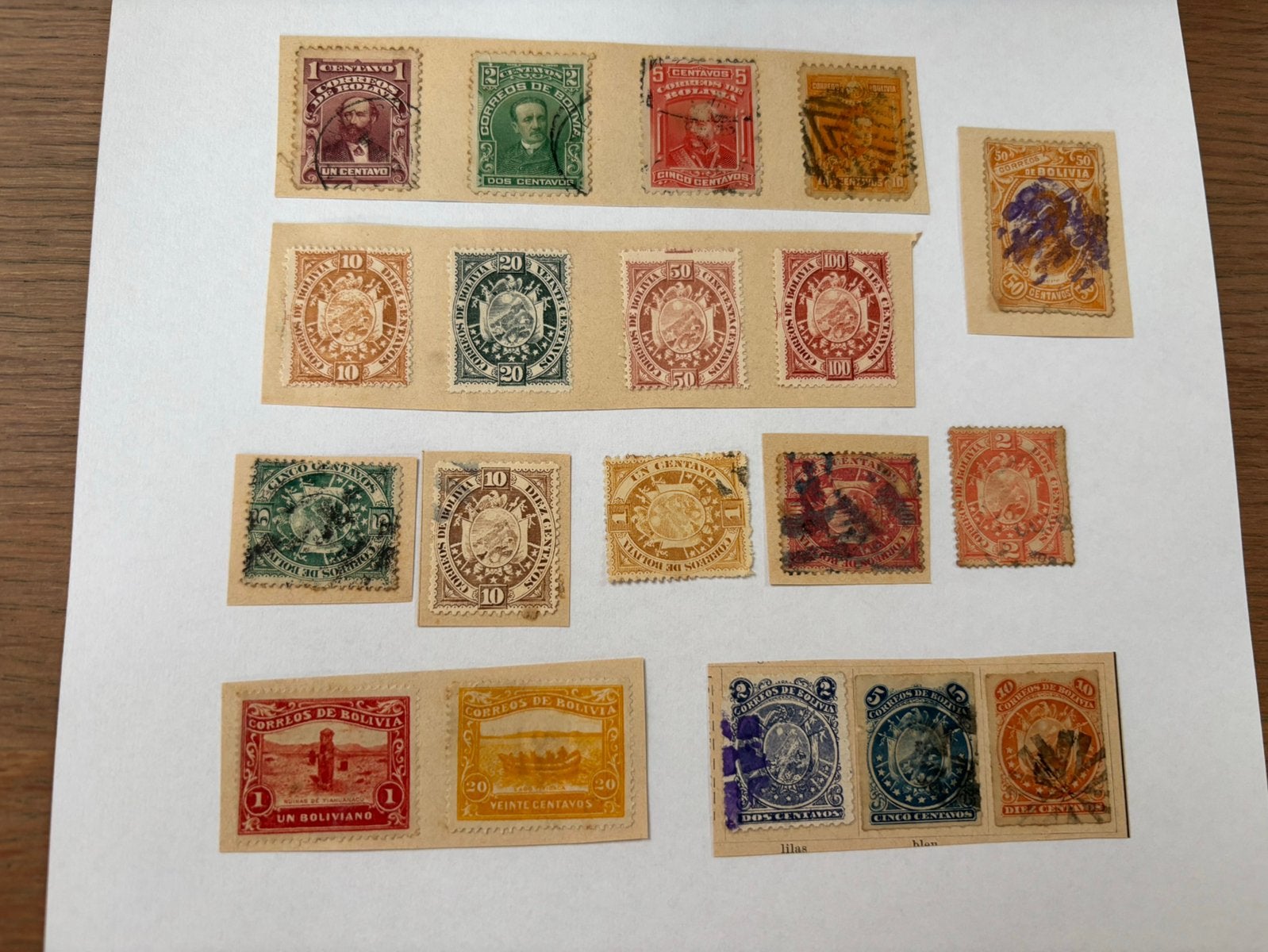 Oude postzegels Bolivia, Enlèvement ou Envoi