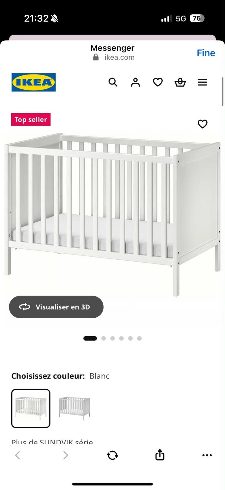 Lit bebe IKEA + matelas dormissimo, Enfants & Bébés, Berceaux & Lits, Enlèvement, Comme neuf, Lit