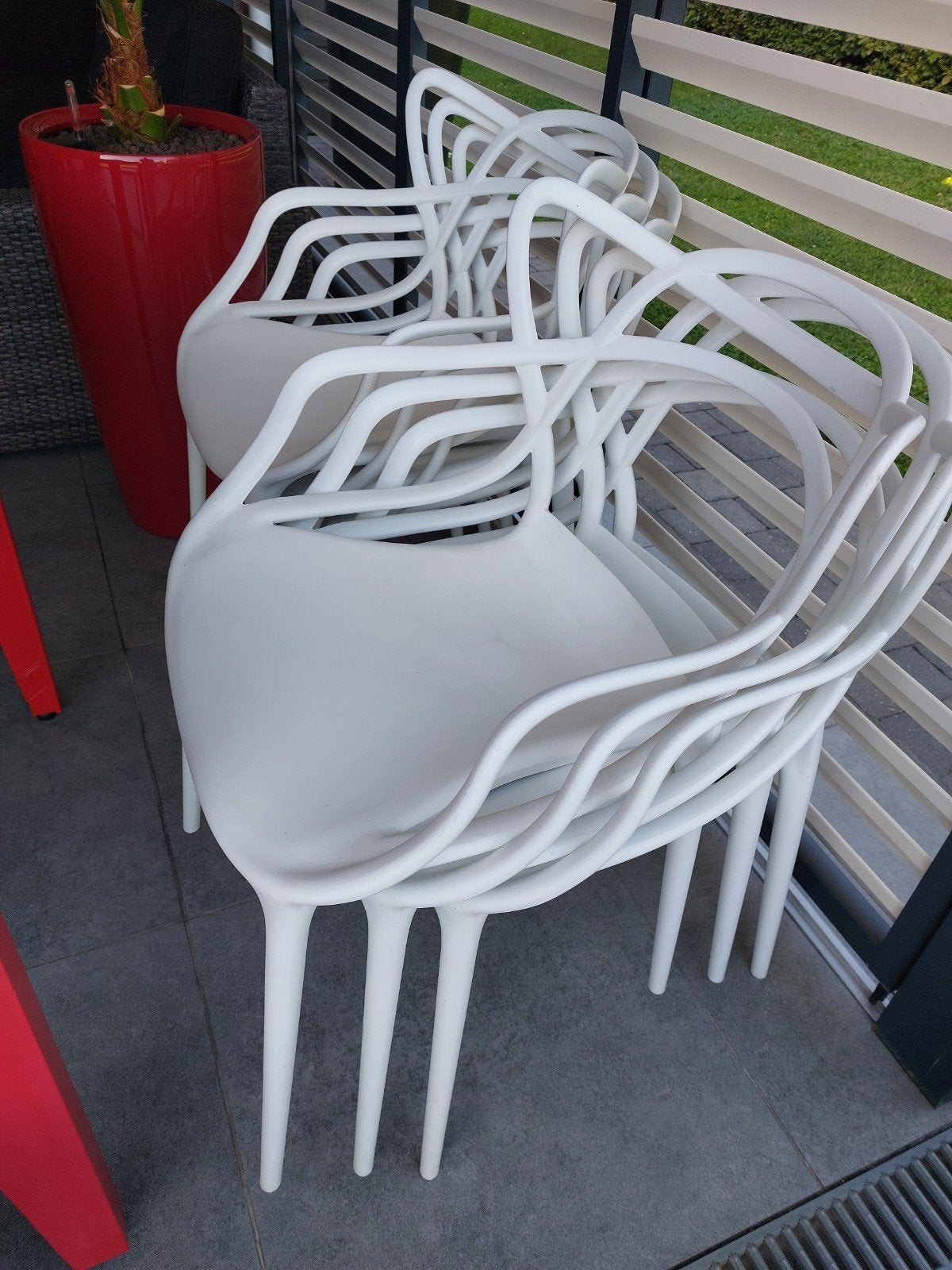Lot de 6 chaises de jardin en plastique design, Plastique
