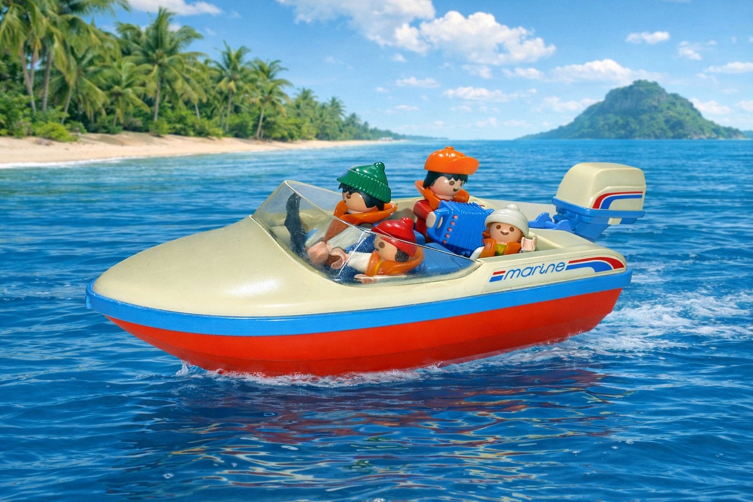Vintage Playmobil 3225 Speed Boat / Motorboot, Gebruikt, Complete set, Ophalen of Verzenden, Sports & action
