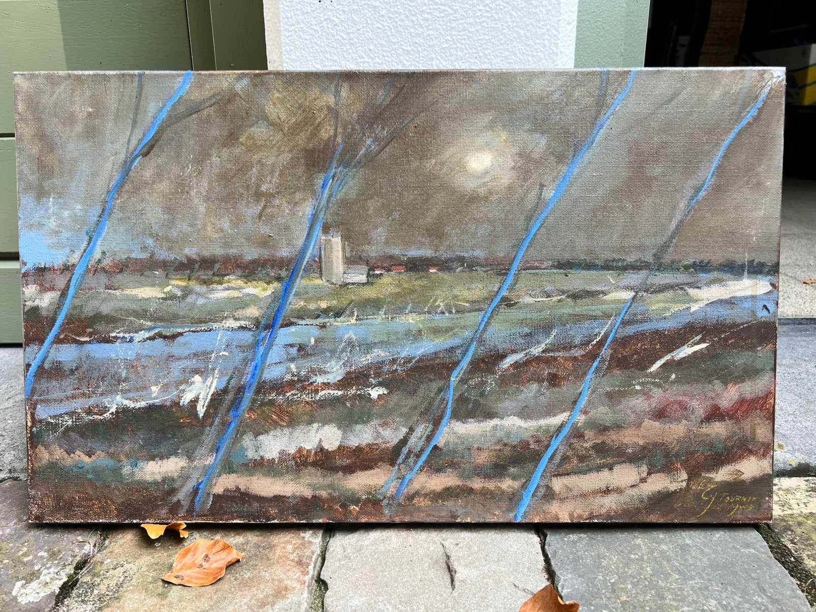 Paysage expressif, peinture huile sur toile(G.Tournin/Yves), Peinture à l'huile, Paysage, Signé, Enlèvement