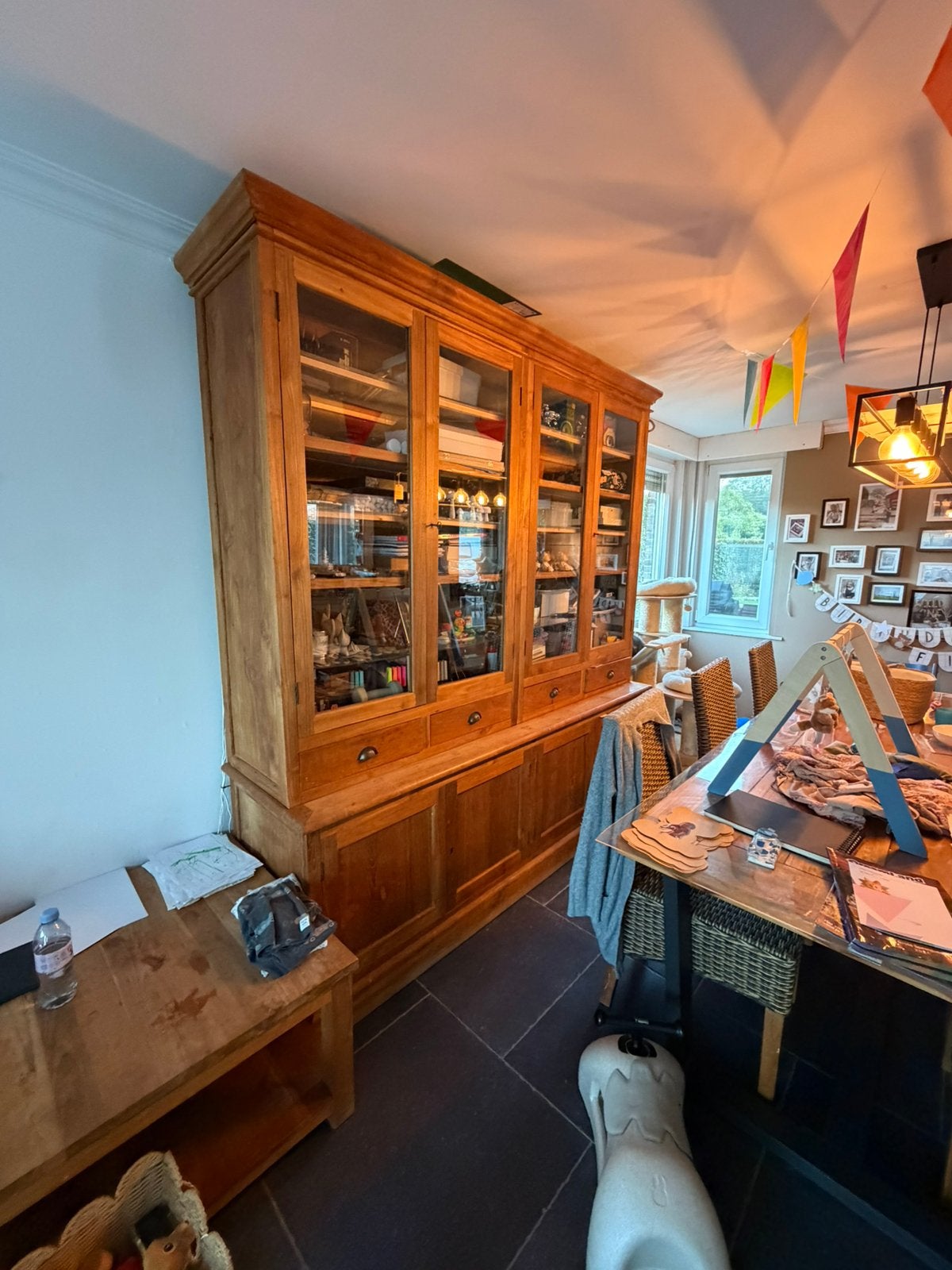Teak buffetkast, Ophalen, 200 cm of meer, Teakhout, Met lade(s)