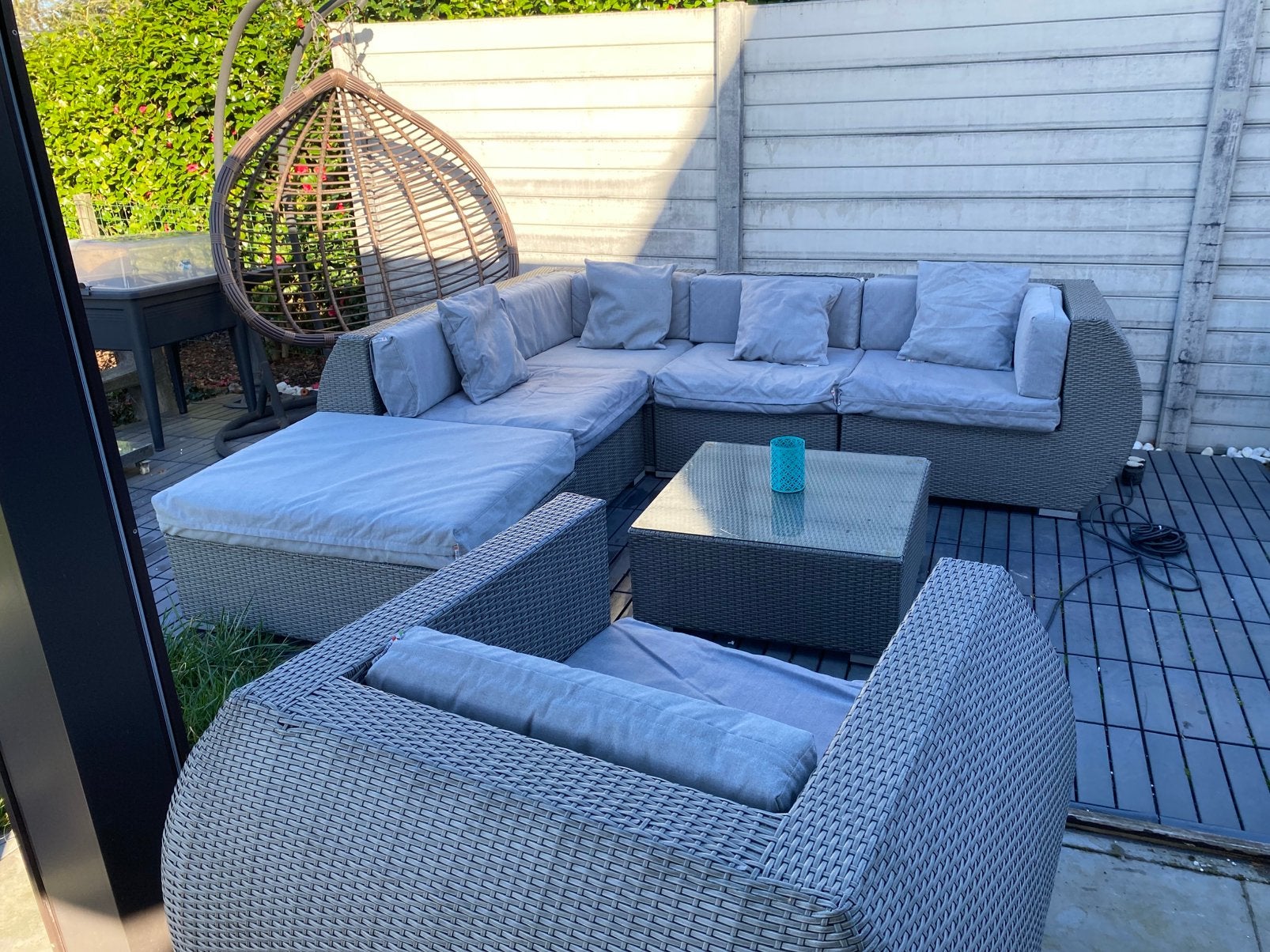 Luxe loungeset voor veranda of terras, Tuin en Terras, Ophalen, Zo goed als nieuw, Bank, Loungeset