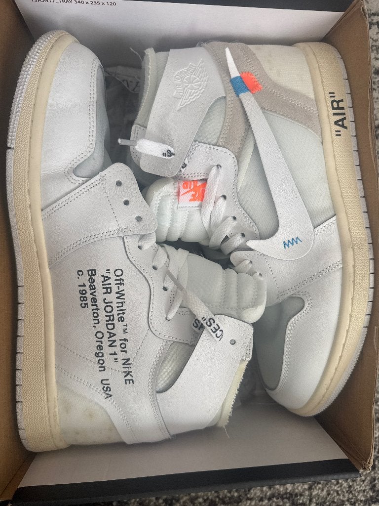 Chaussure Nike Air Jordan 1 X Off-White, Vêtements | Hommes, Chaussures, Comme neuf, Nike air jordan, Blanc, Baskets
