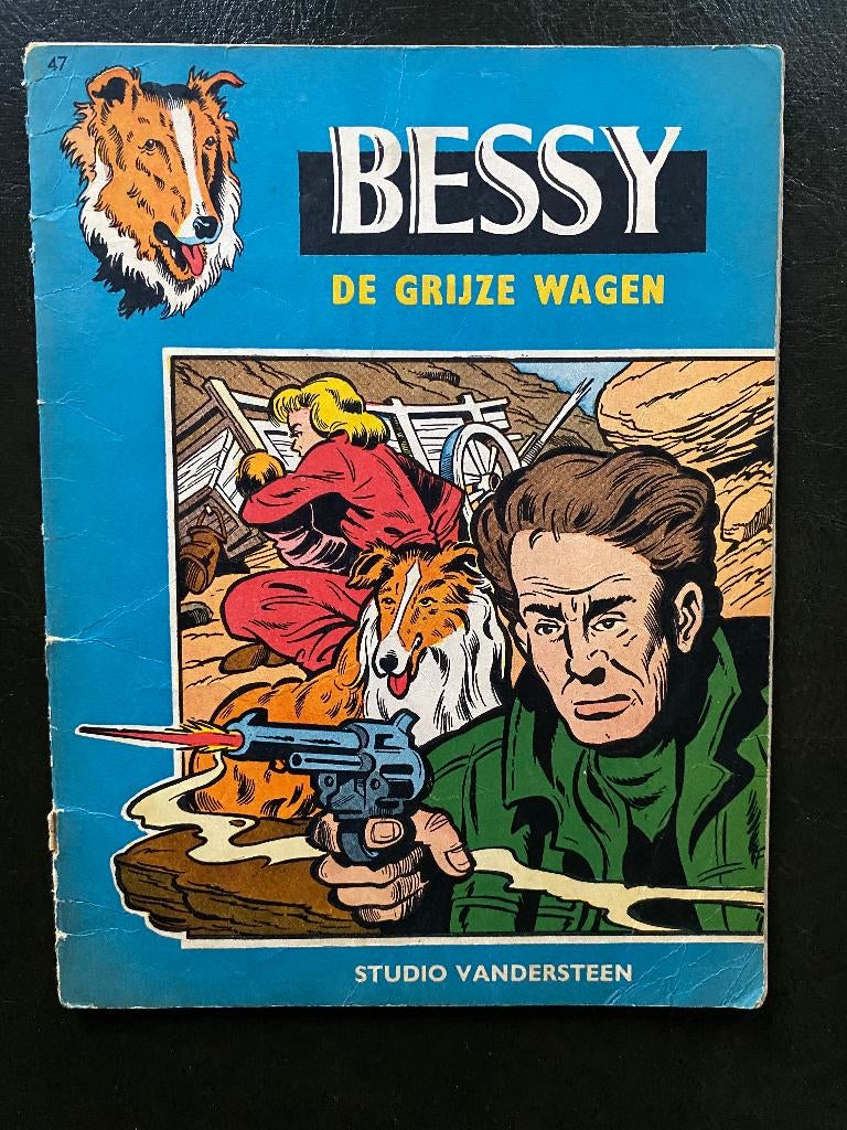 BESSY - ONGEKLEURD -  De grijze wagen, Gelezen, Willy Vandersteen, Eén stripboek, Ophalen of Verzenden