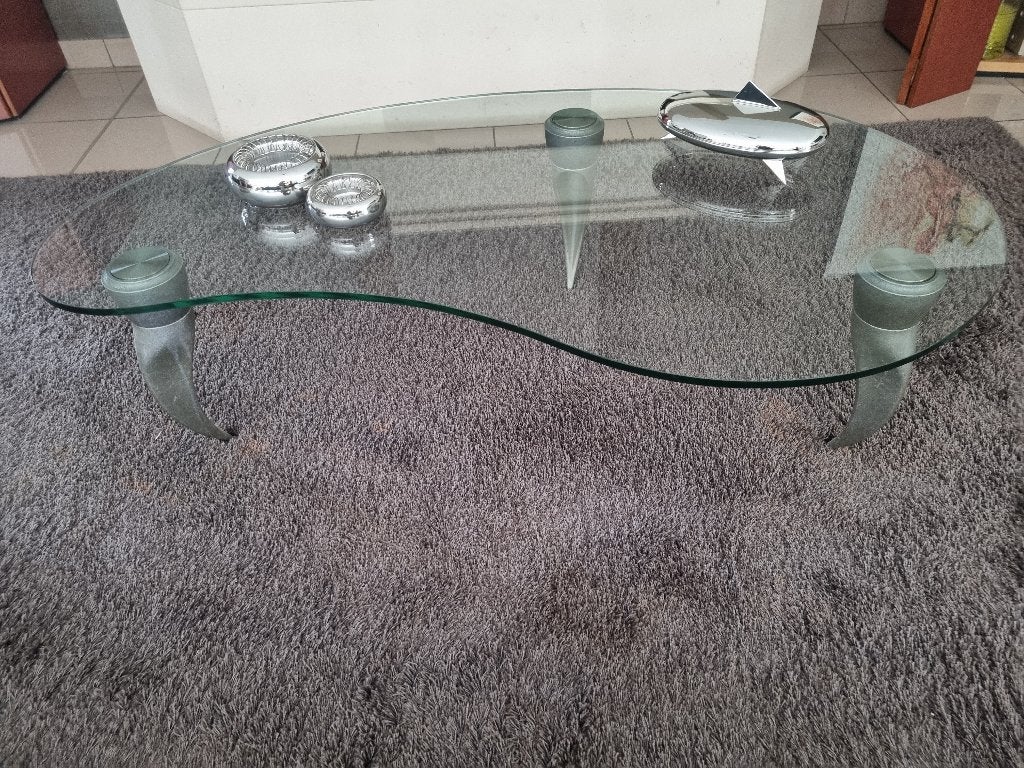 table de salon, Maison & Meubles, 100 à 150 cm, Verre, Enlèvement, Utilisé