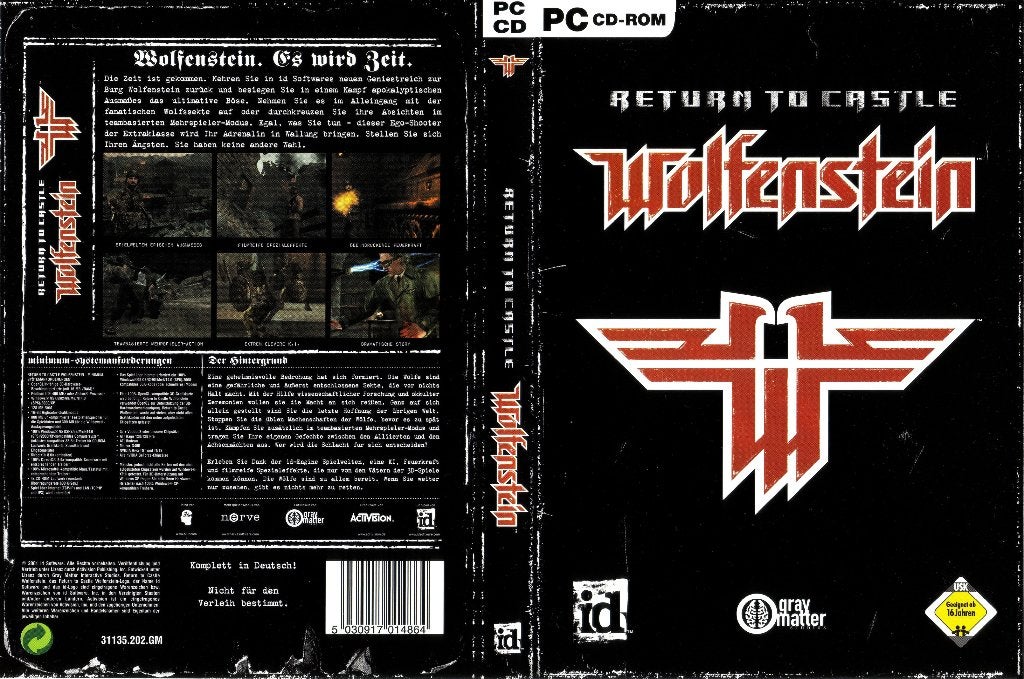 return to castle wolfenstein, 1 speler, Zo goed als nieuw, Vanaf 16 jaar, Ophalen