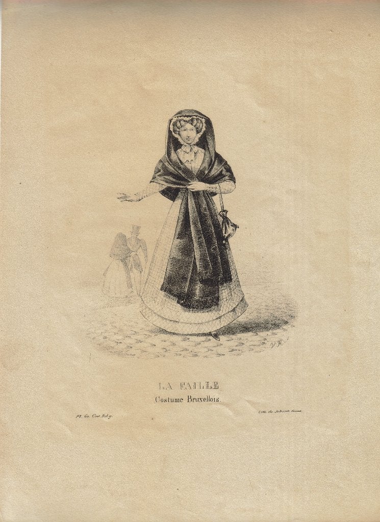 Marcellin Jobard litho "La Faille - Costume Bruxellois", Antiquités & Art, Original, Enlèvement, Uniforms, Lithographie