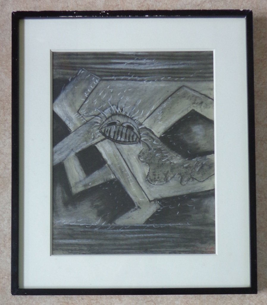 JACQUES PILLE / SVASTIKIE / ORIGINEEL WERK / 67x57cm / KADER, Antiquités & Art, Art | Peinture | Moderne, Enlèvement ou Envoi