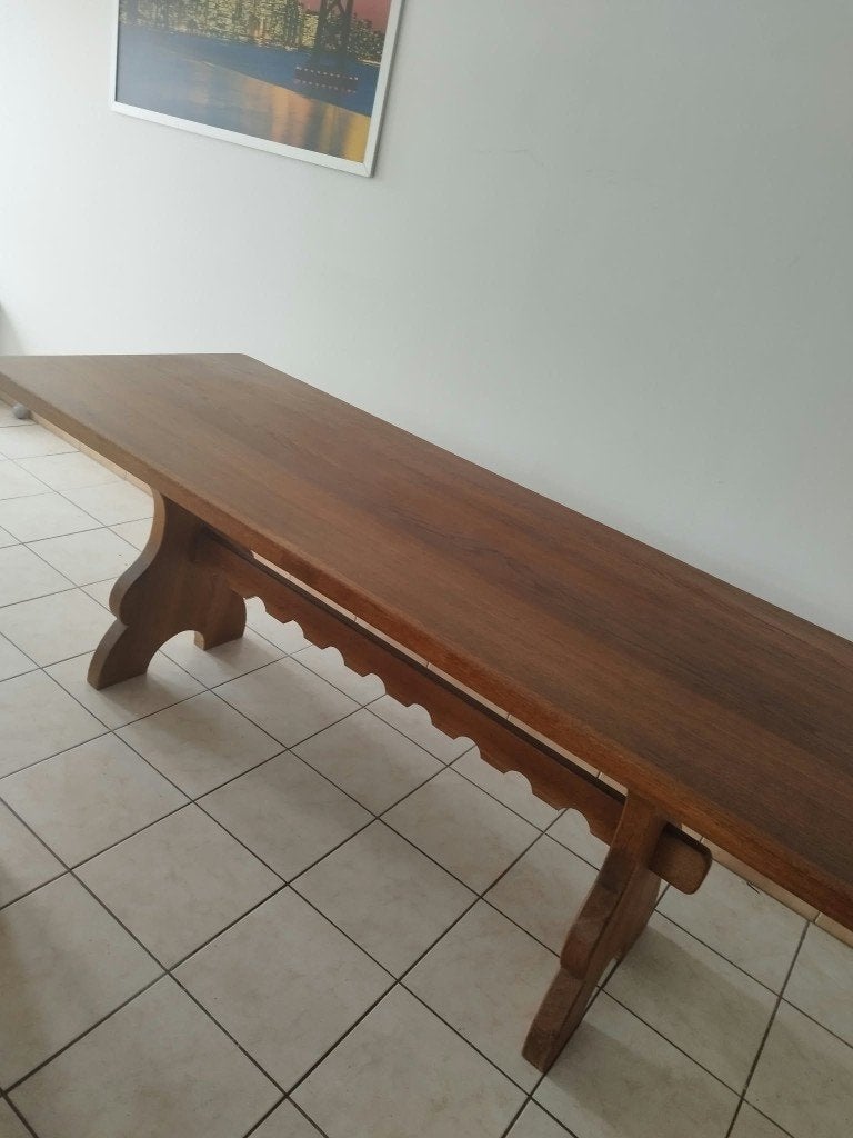 Eetkamertafel, Ophalen, 50 tot 100 cm, Eikenhout, Zo goed als nieuw