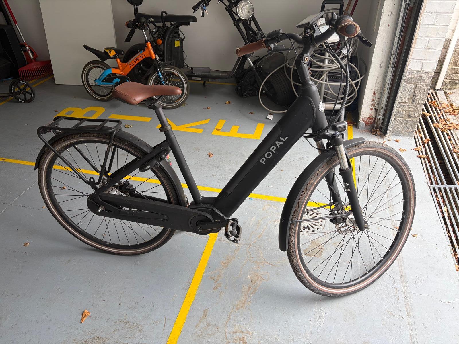 POPAL elektrische fiets – middenmotor – zwart, Autres marques, Utilisé, 30 à 50 km par batterie, Enlèvement