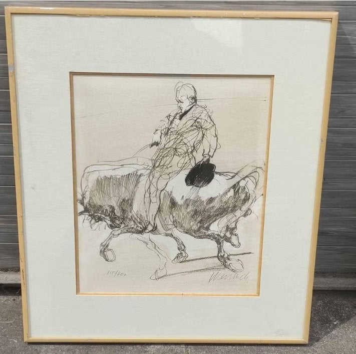 Lithographie signe Claude weisbuch, Antiek en Kunst, Ophalen of Verzenden, Lithografie