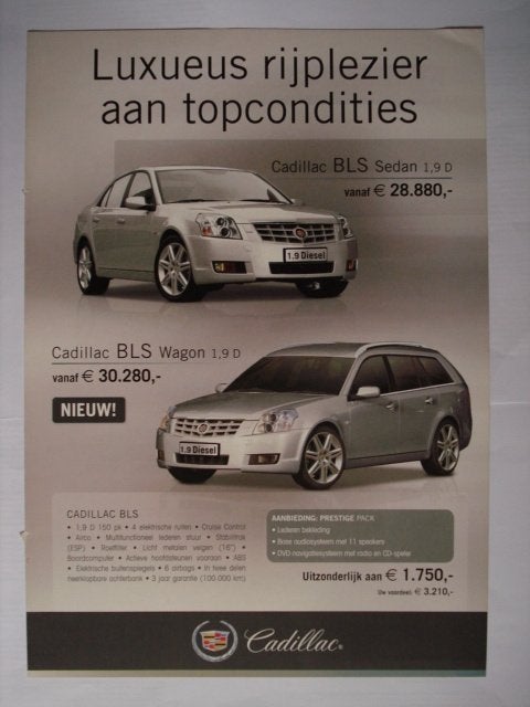Cadillac/Corvette gamma 2008 Brochure Catalogue Prospekt, Envoi, Utilisé, Chevrolet