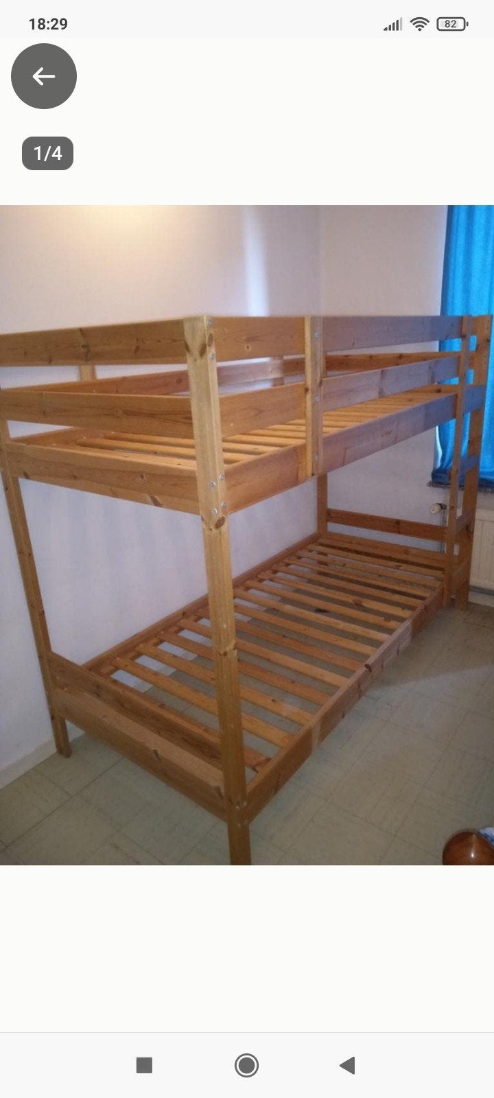 lit mezzanine superposé en bois massif presque neuf, Maison & Meubles, 90 cm, Comme neuf, Enlèvement, 200 cm