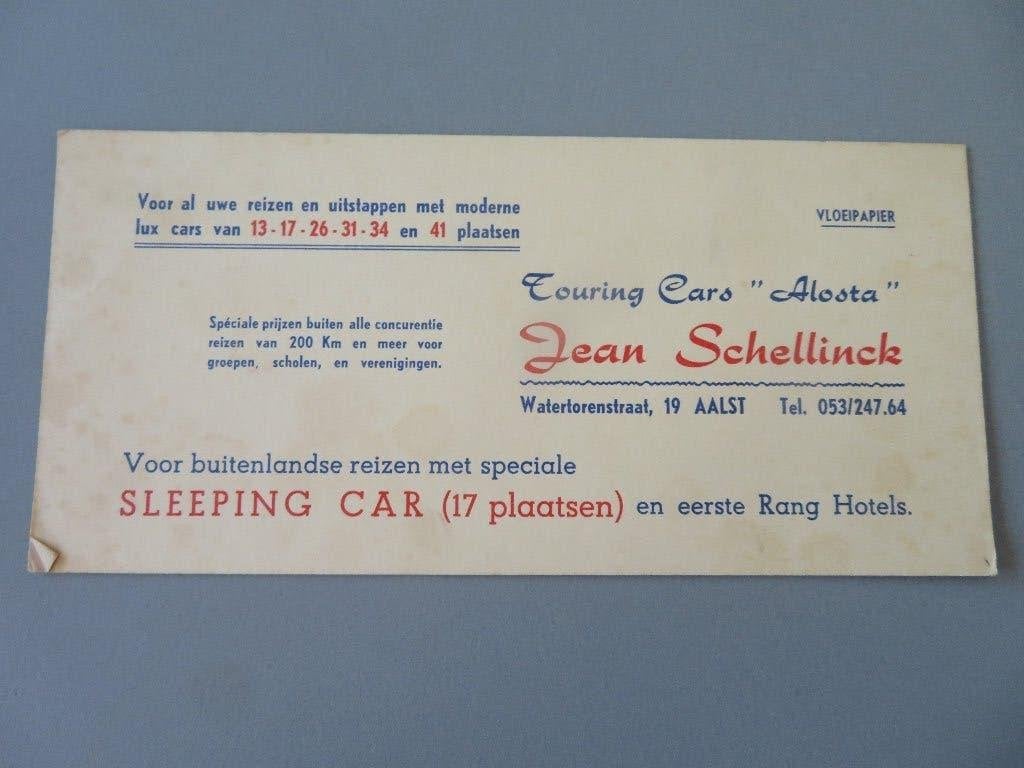 oude buvard vloeipapier Touring cars Alosta Aalst Schellinck, Enlèvement ou Envoi, Comme neuf, Autres types