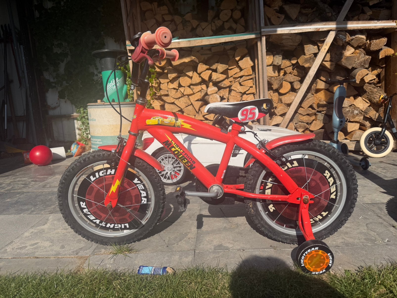 Cars fiets, Fietsen en Brommers, Ophalen, Zijwieltjes, Gebruikt, Velgrem