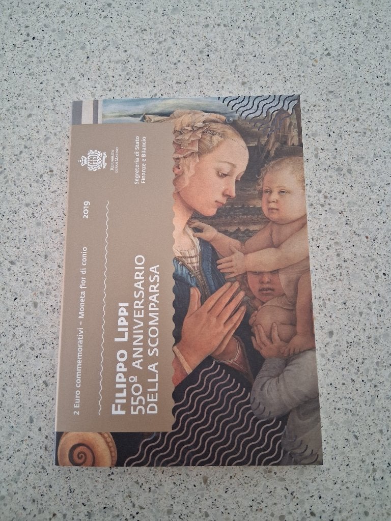 2 euro San Marino 2019 Filippo Lippi in boekje, Ophalen of Verzenden, San Marino, 2 euro, Losse munt