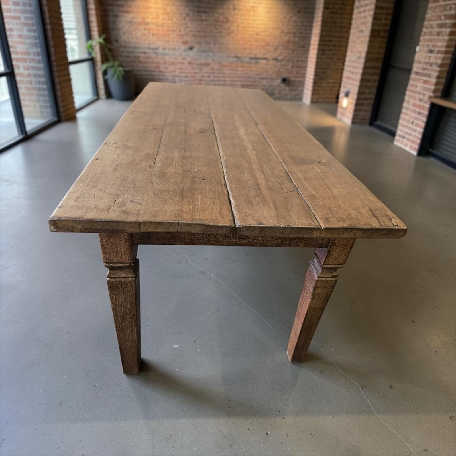 Table de ferme/table à manger vintage en bois massif, Antiquités & Art, Enlèvement ou Envoi