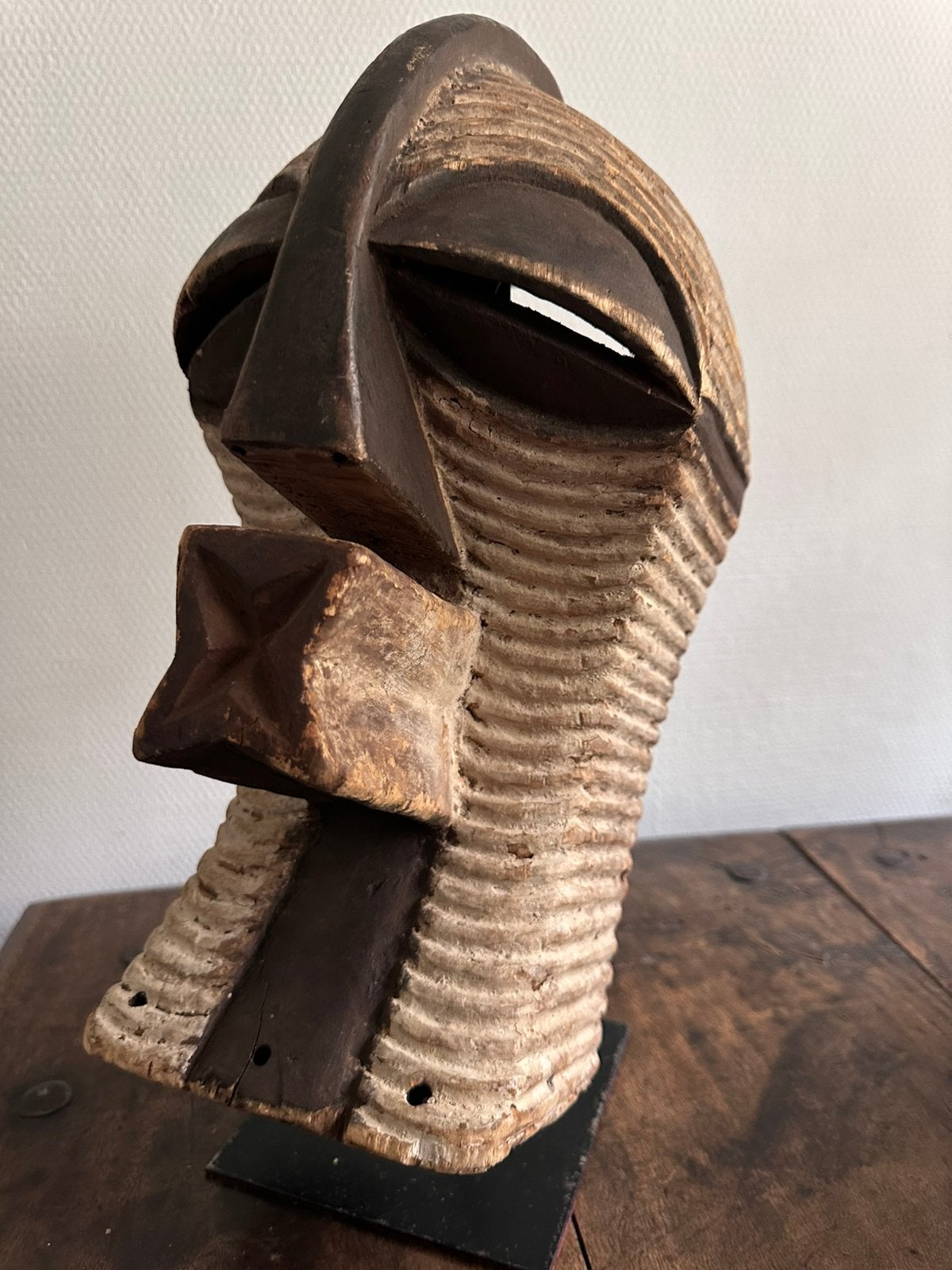 Songye Luba Kifwebe masker privé collectie Antropoloog 1940, Antiek en Kunst, Wit, Afrika, Verzenden, Beeld