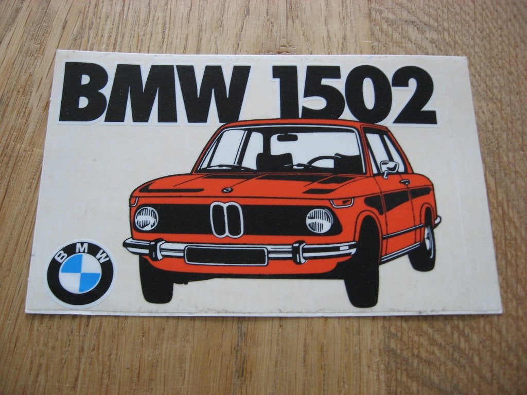 Vintage Sticker BMW 1502 15 x 9 cm, Verzamelen, Ophalen of Verzenden, Nieuw, Auto of Motor