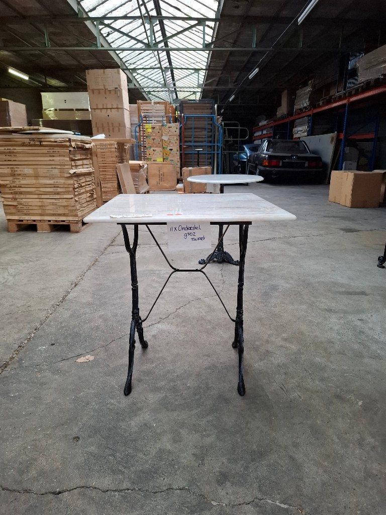 Echte Marmeren Bistrotafels met Gietijzeren Poot, Ophalen, Overige materialen, 50 tot 100 cm, Rond