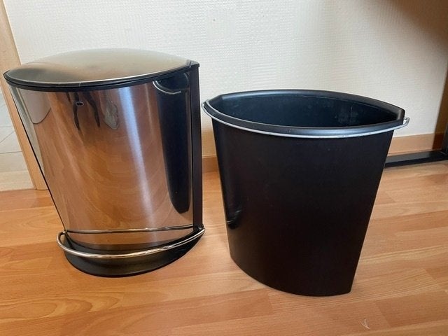 Hailo RVS pedaalemmer 30 liter – uitneembare binnenemmer, Ophalen, Inox, Gebruikt, Met pedaal