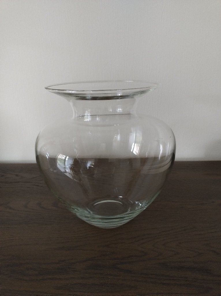 GLAZEN VAAS, Huis en Inrichting, Ophalen, 26 cm, Transparant, Geschikt voor droogbloemen