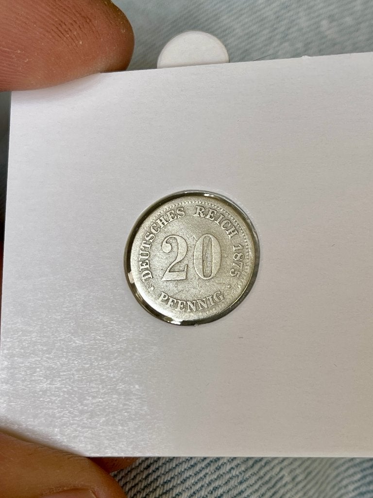 Duitsland 20 pfennig 1875 F, Ophalen, Duitsland, Losse munt, Zilver