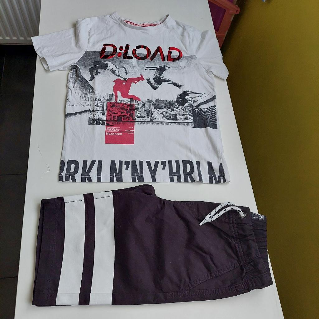 Zwart-wit C&A setje jongen mt 134/140, Gebruikt, C&A, Ophalen of Verzenden, Setje