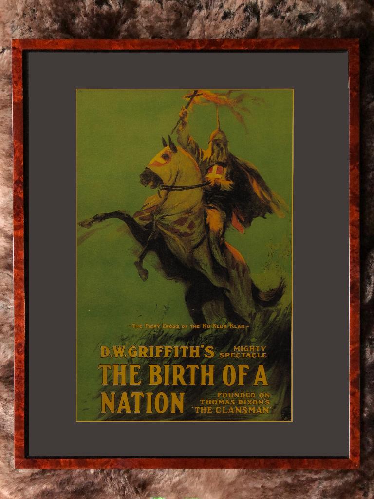 Ingelijste filmaffiche DW Griffith Birth of a Nation 1915, Rechthoekig Staand, Met lijst, A4 of kleiner, Ophalen of Verzenden