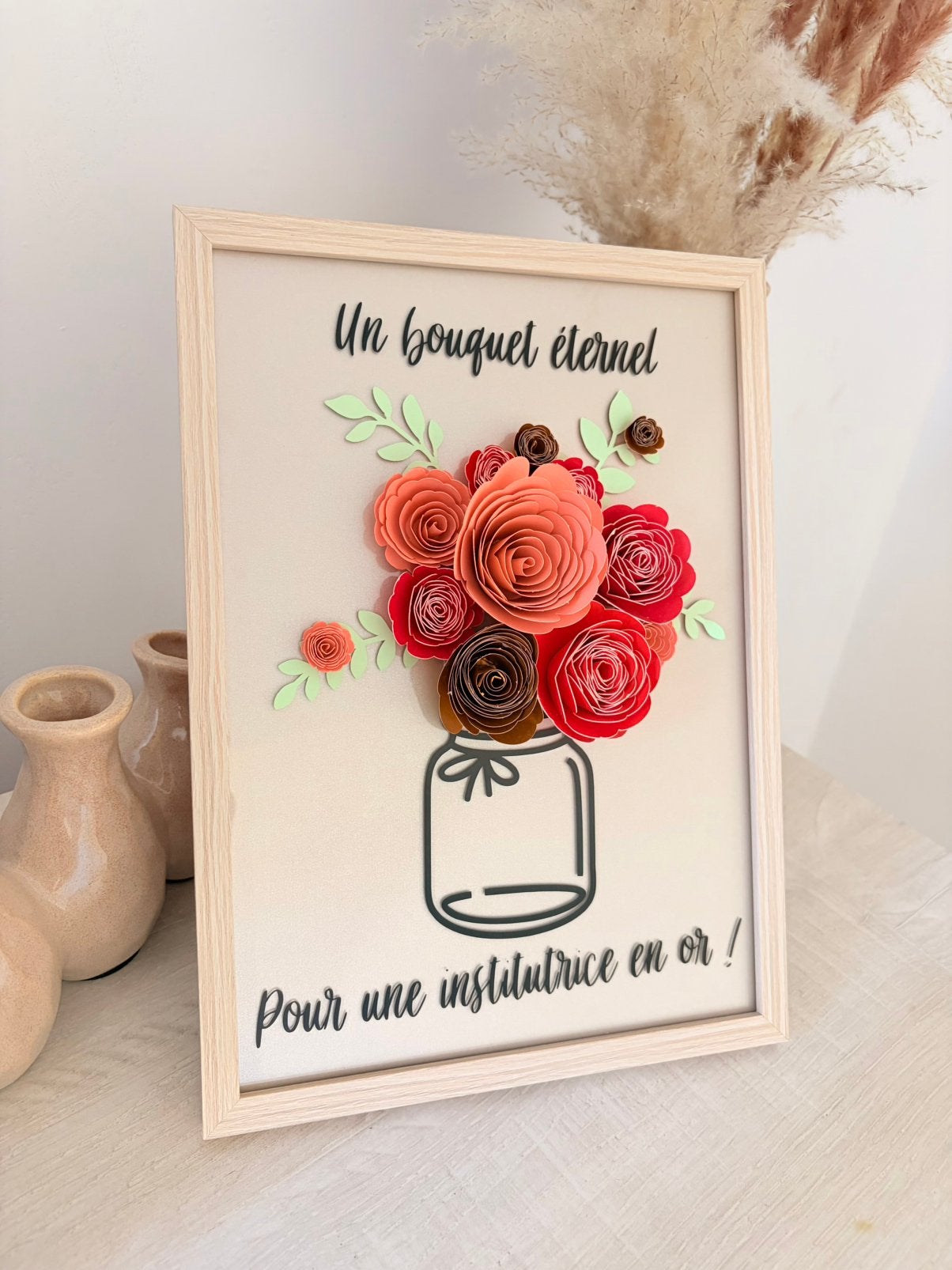 Cadre fleuri pour institutrice, Enlèvement ou Envoi, Comme neuf