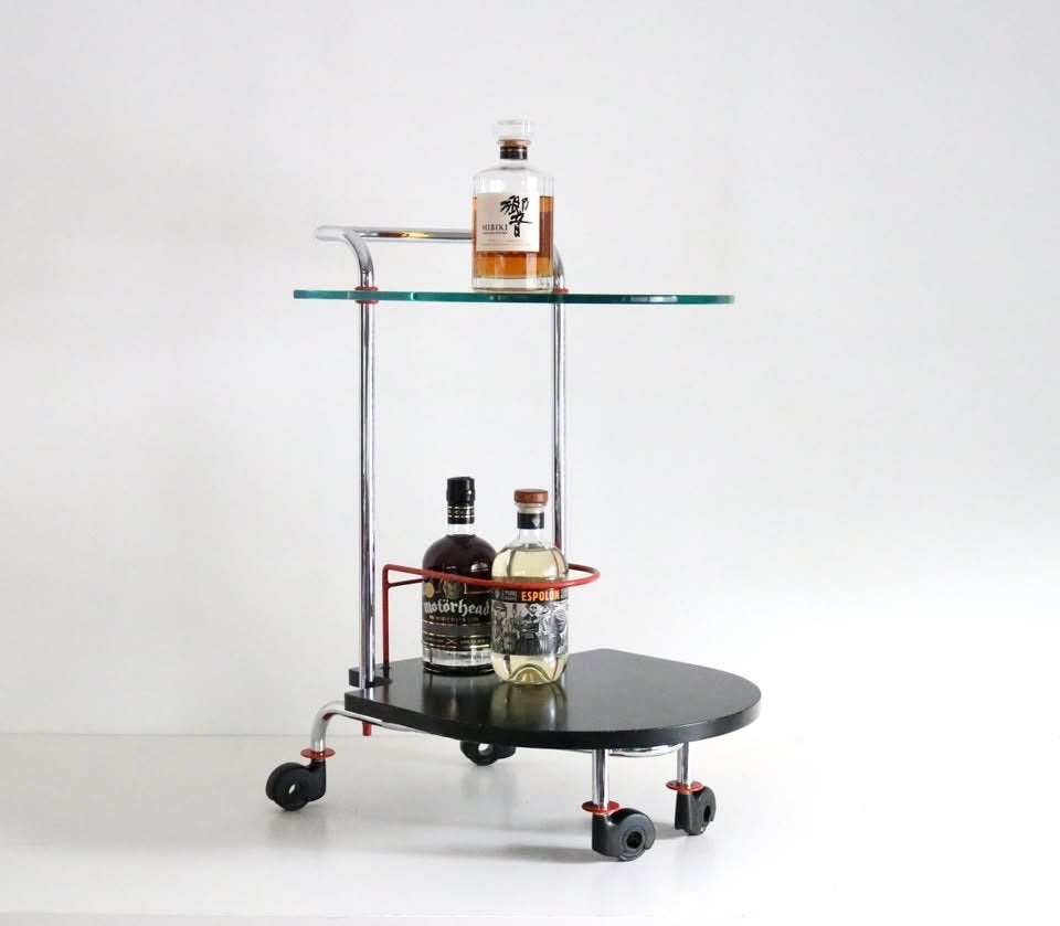 MetalNova Serving Trolley | Italiaans Design postmodern 80s, Ophalen