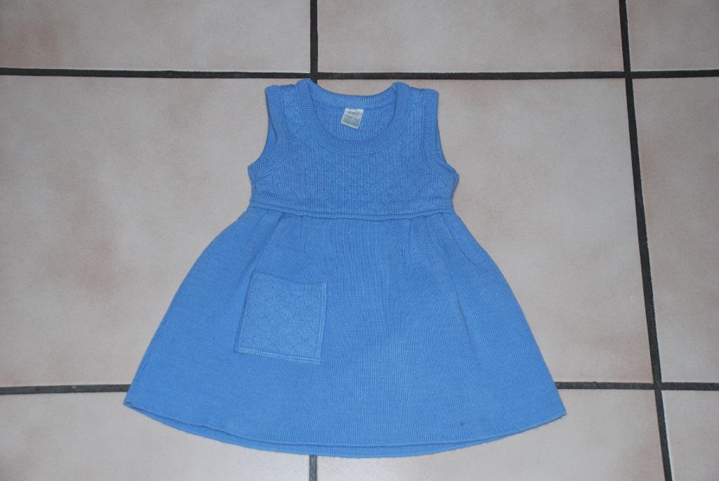 Baby Winter kazuifeljurk in blauwe wol T80 of 9/12 maanden, Meisje, Jurkje of Rokje, Zo goed als nieuw, Penney