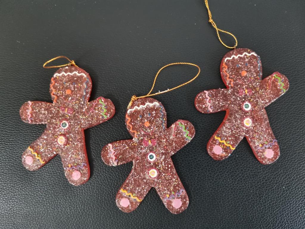 3 cintres pour sapin de Noël Gingerbread men 10 x 8 cm, Enlèvement ou Envoi, Comme neuf