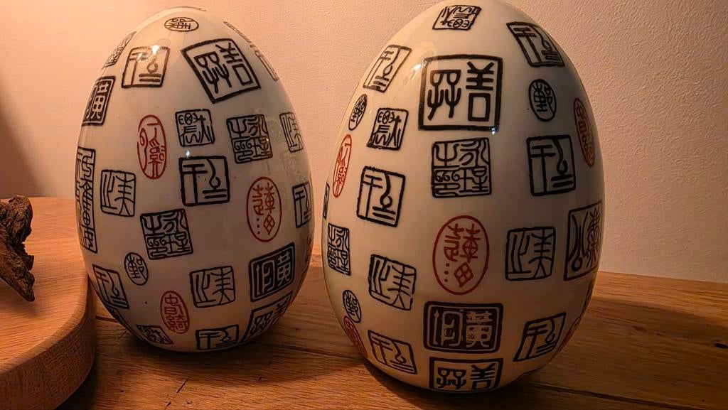 Oeufs porte-bonheur chinois peints à la main, Enlèvement ou Envoi