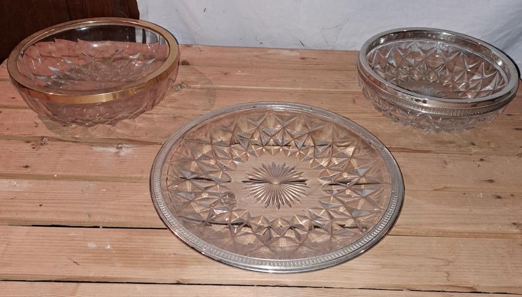 Schaal schalen oude kristallen schalen decoratie, Ophalen of Verzenden