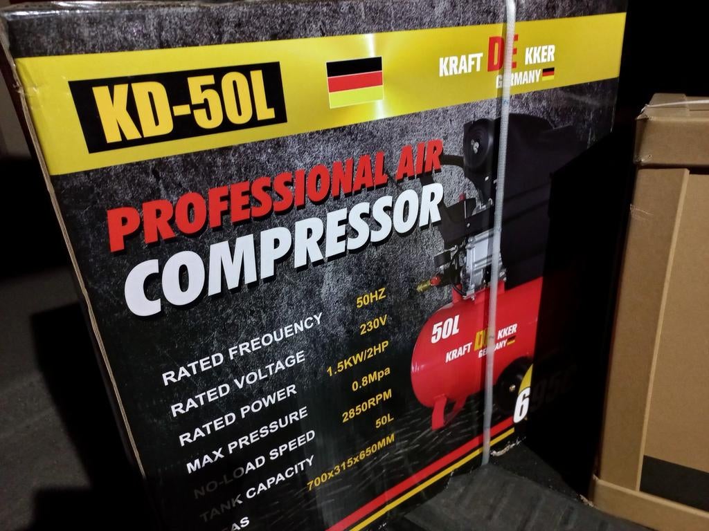 Nieuwe 50 liter compressor, Auto diversen, Autostickers, Ophalen of Verzenden