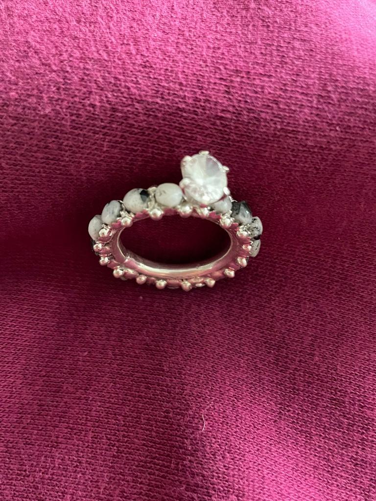 Witte Turquoise ring met witte Topaz, Ophalen of Verzenden, Nieuw
