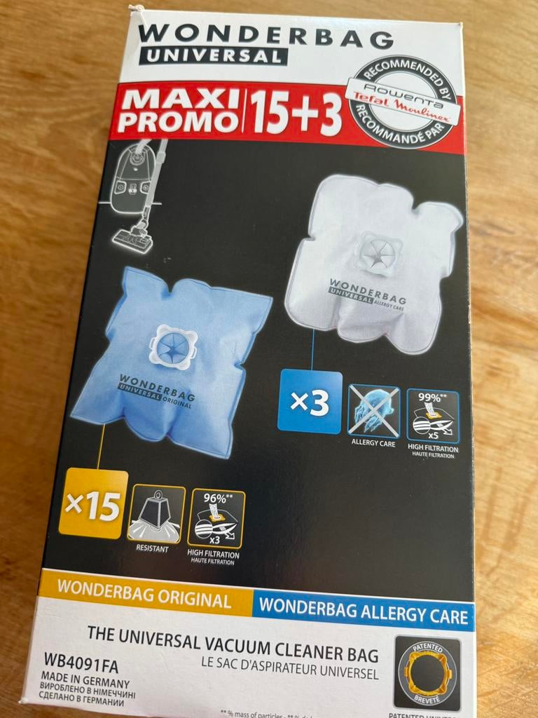 Sacs pour aspirateur Wonderbag, Electroménager, Pièces & Accessoires, Enlèvement, Neuf