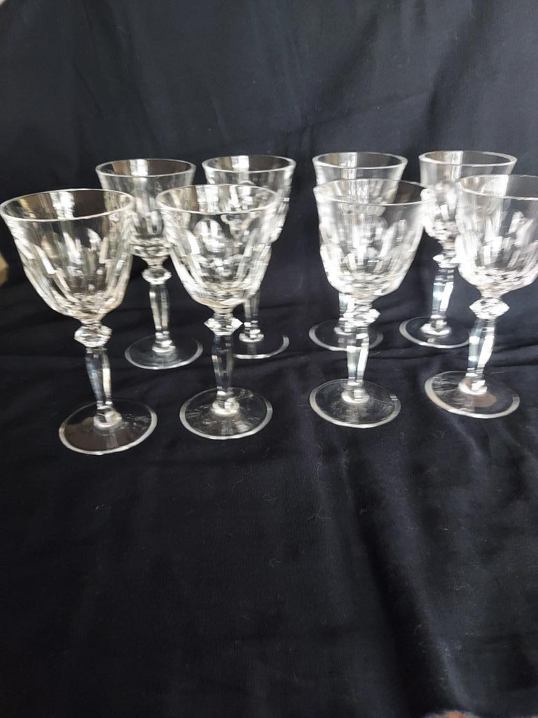 Exclusieve set van 8 Boheemse wijnglazen, Verzamelen, Glas en Drinkglazen, Gebruikt, Ophalen
