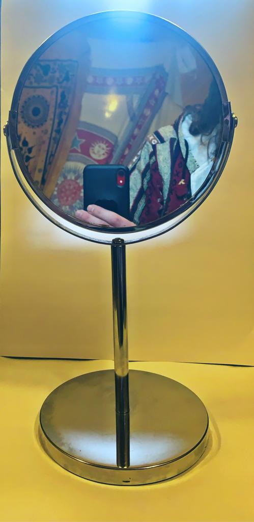 Miroir de maquillage double face, Enlèvement ou Envoi, Moins de 100 cm, Rond, Comme neuf