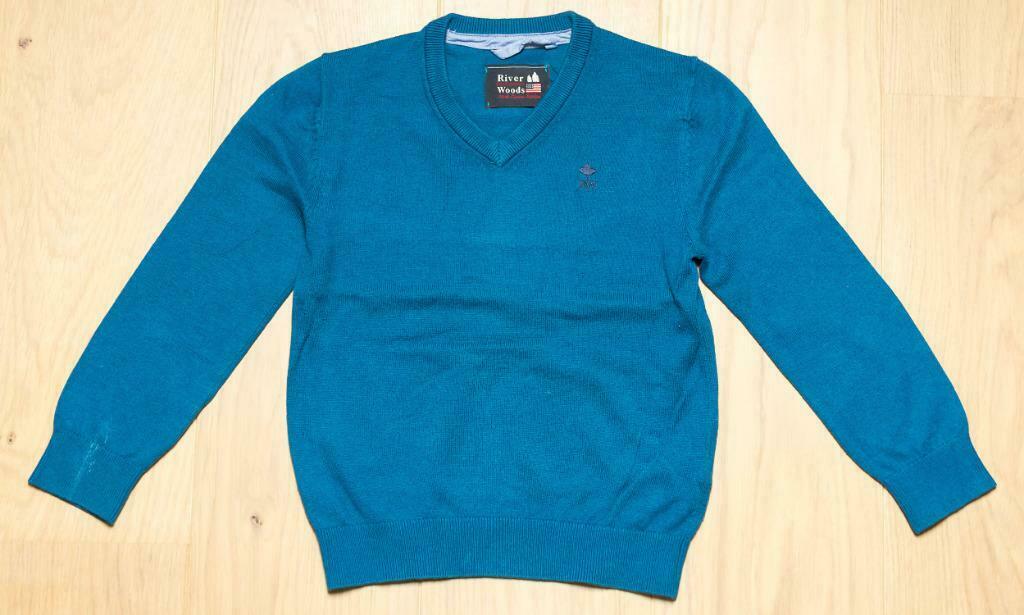 Blauwe V-hals trui River Woods, maat 6 jaar, Garçon, River Woods, Enlèvement ou Envoi, Pull ou Veste