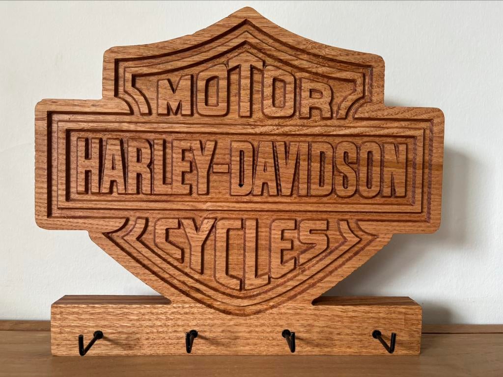 Uniek houten sleutelrekje – Harley Davidson, Ophalen, Nieuw