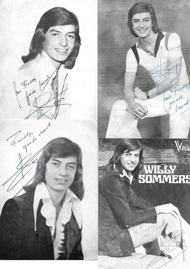 willy sommers - 4x fankaart foto's uit de jaren '70, Ophalen of Verzenden