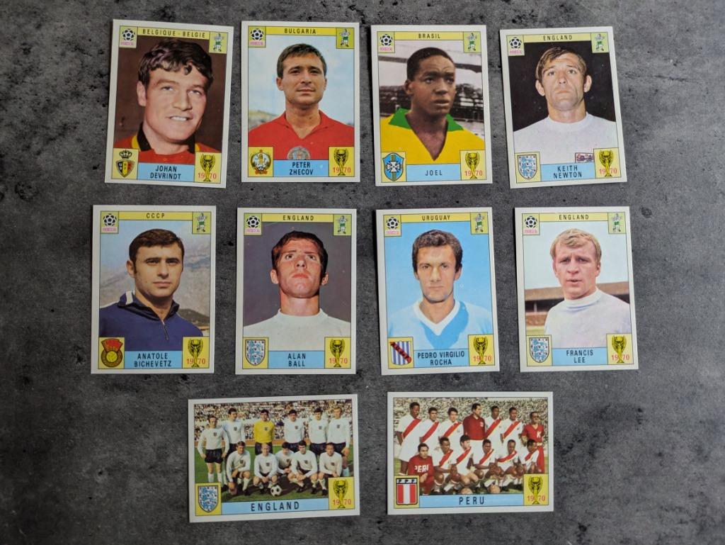 PANINI MEXICO 70 COUPE DU MONDE 1970 10x cartes de football, Hobby & Loisirs créatifs, Autocollants & Images, Neuf, Envoi
